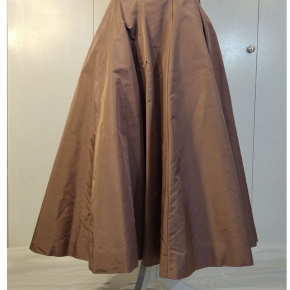 Handmade Vntg 1950s Black Velvet & Brown Midi Swing Dress - Picture 9 of 16